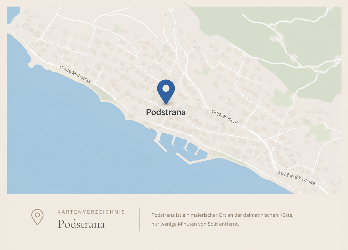 Karte Podstrana, Dalmatien